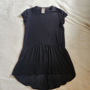 Dolan Left Coast Anthropologie Black Mixed Media High-Low Tunic Dress S